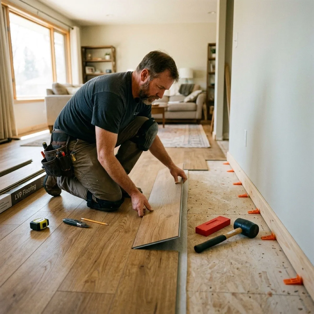 Commercial vinyl plank flooring office