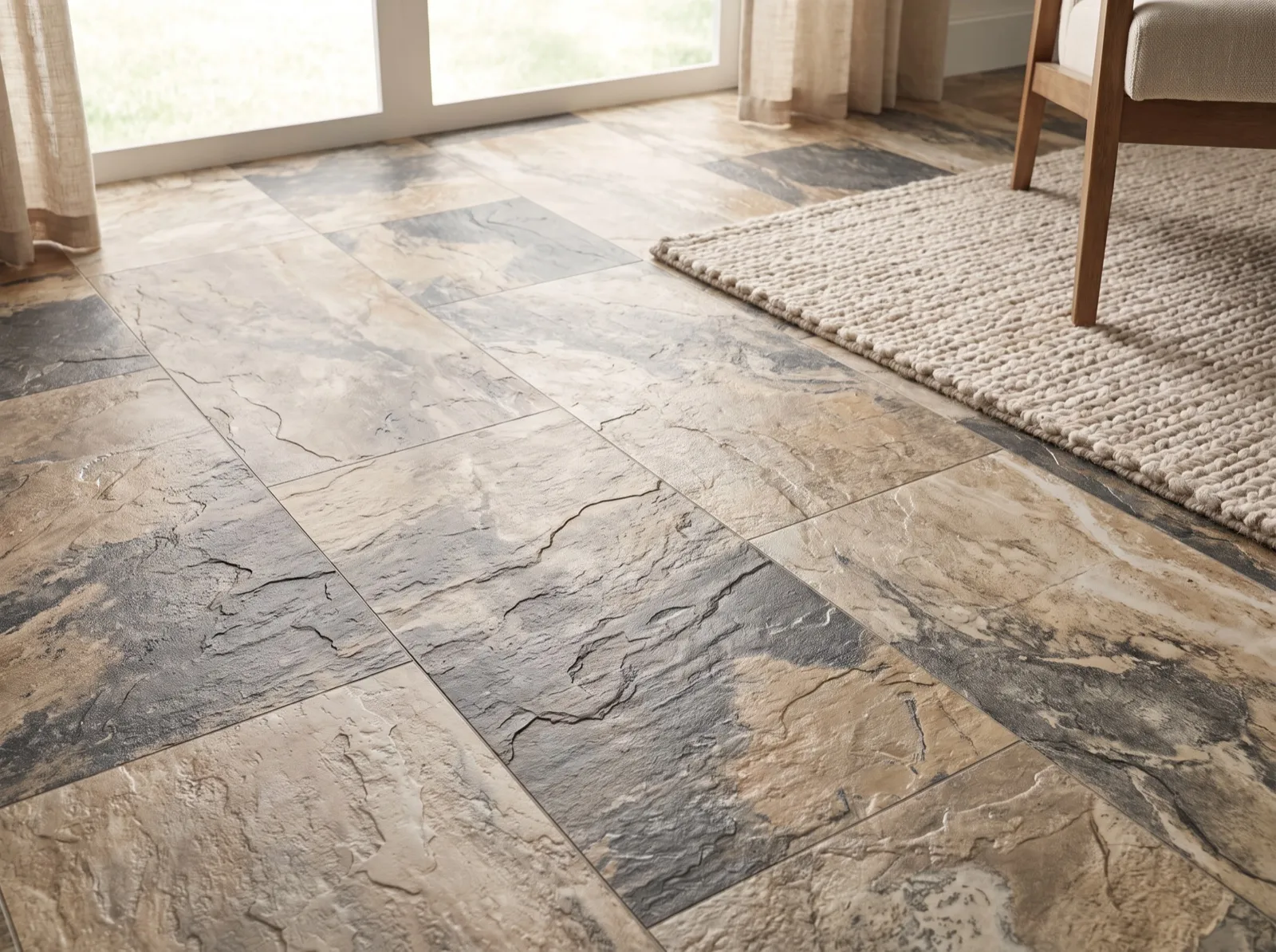 Slate look vinyl flooring