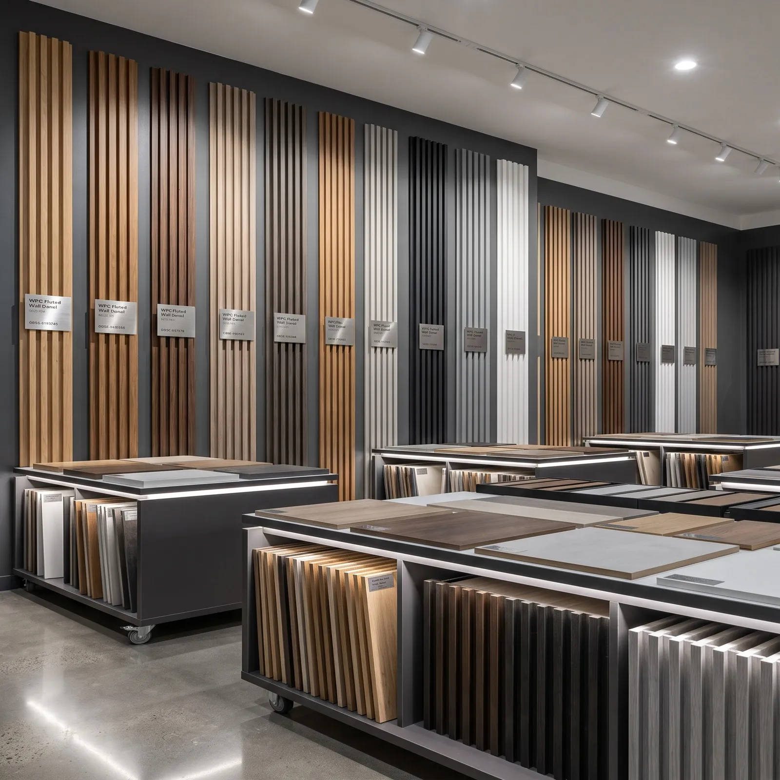 WPC fluted panels showroom display