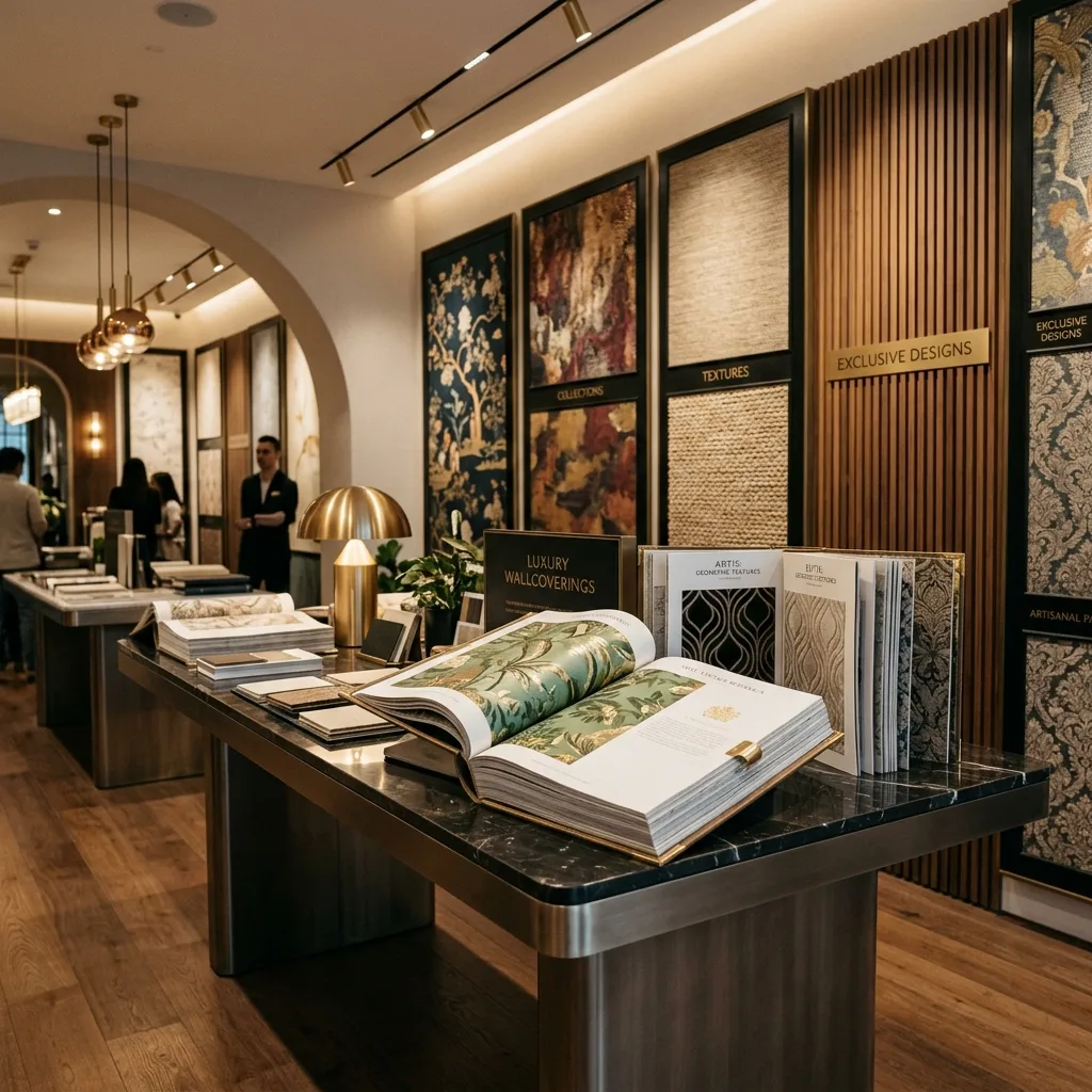 Wallpaper sample books in showroom