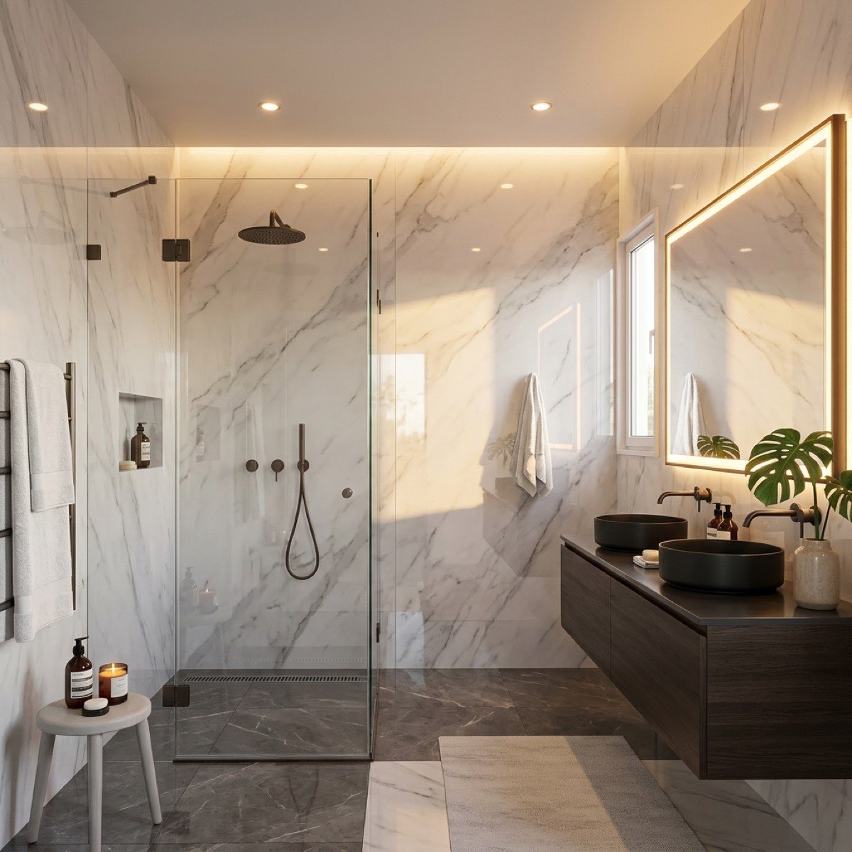 UV marble panels showroom display