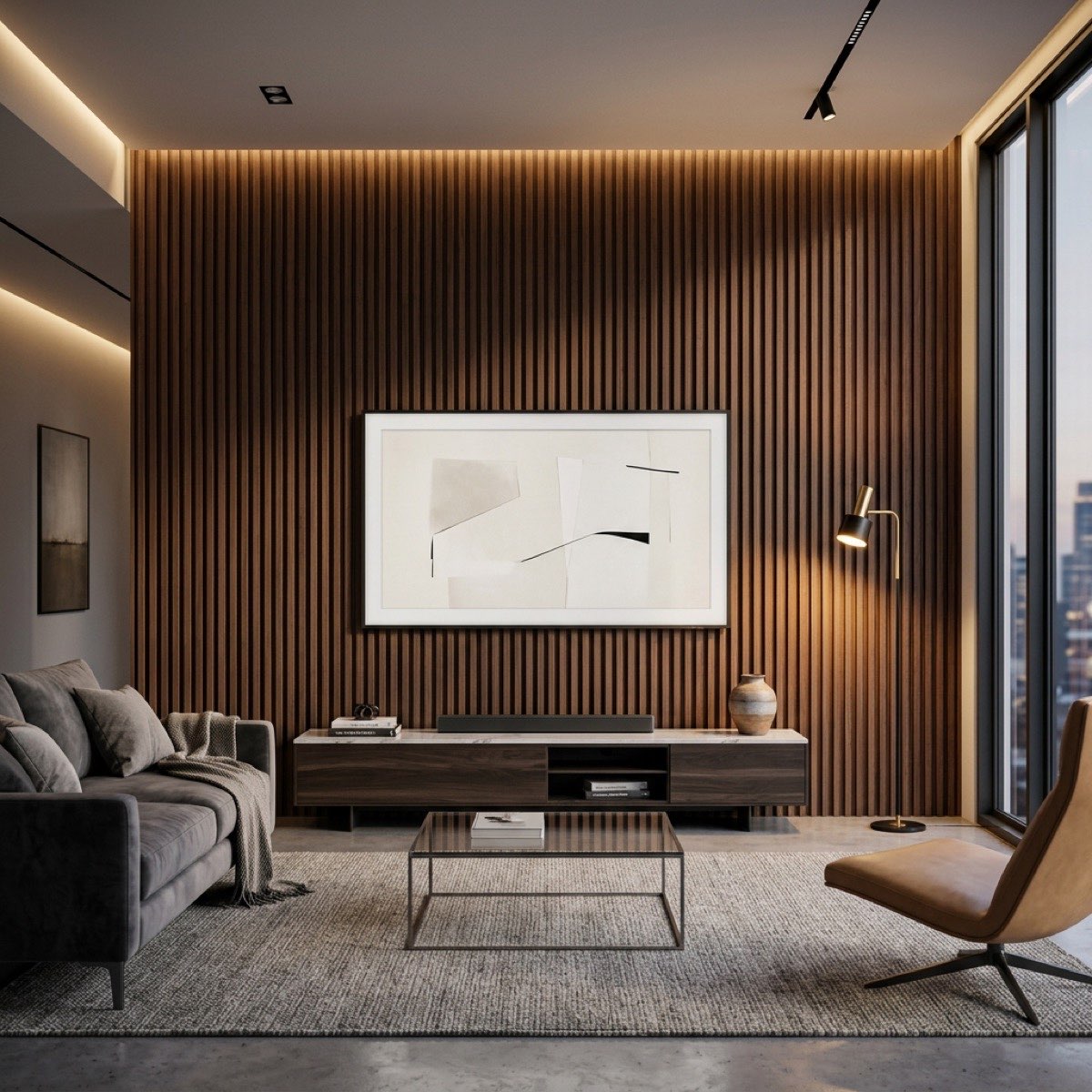 WPC fluted panels showroom display